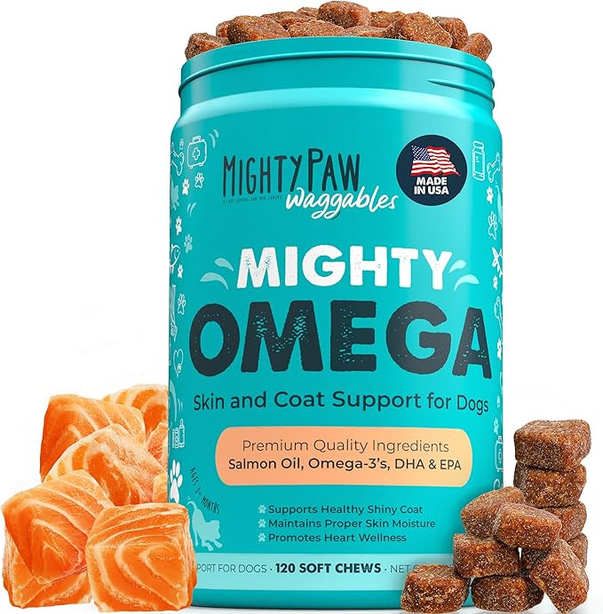 Mighty Paw Waggables Mighty Omega (Made in The USA, 120 Count) | Omega 3 Fish Oil Chew for Dogs. ... | Amazon (US)