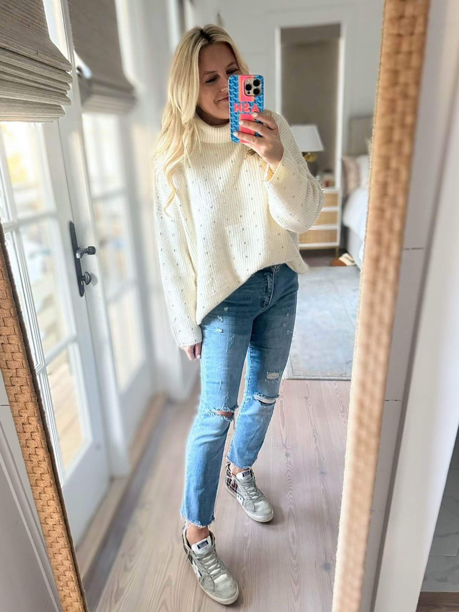 Loving this rhinestone studded sweater - wearing size small. Code FANCY10 for 10% off Similar jeans linked.

#LTKSeasonal #LTKstyletip #LTKover40