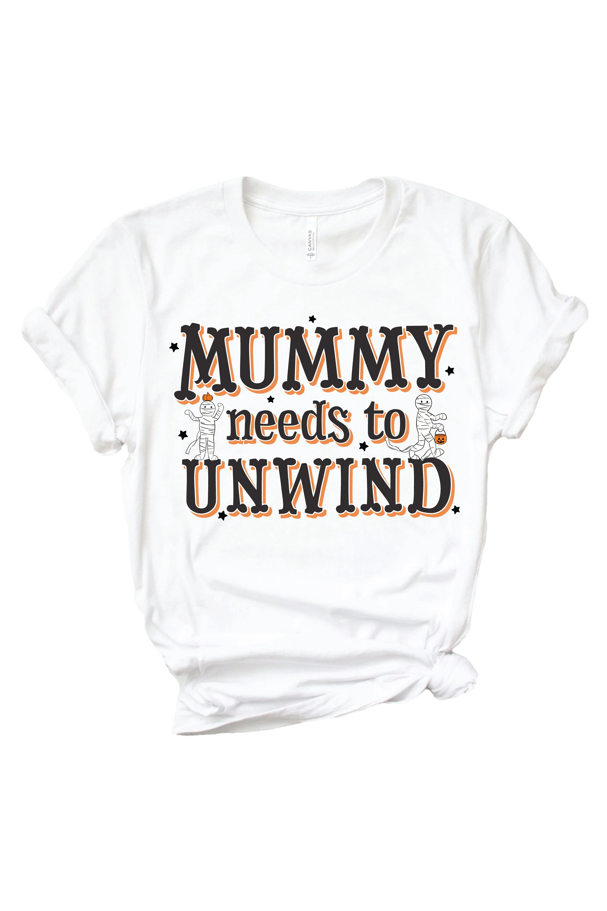 'Mummy Needs To Unwind' Women's Halloween Graphic Tee | Caden Lane