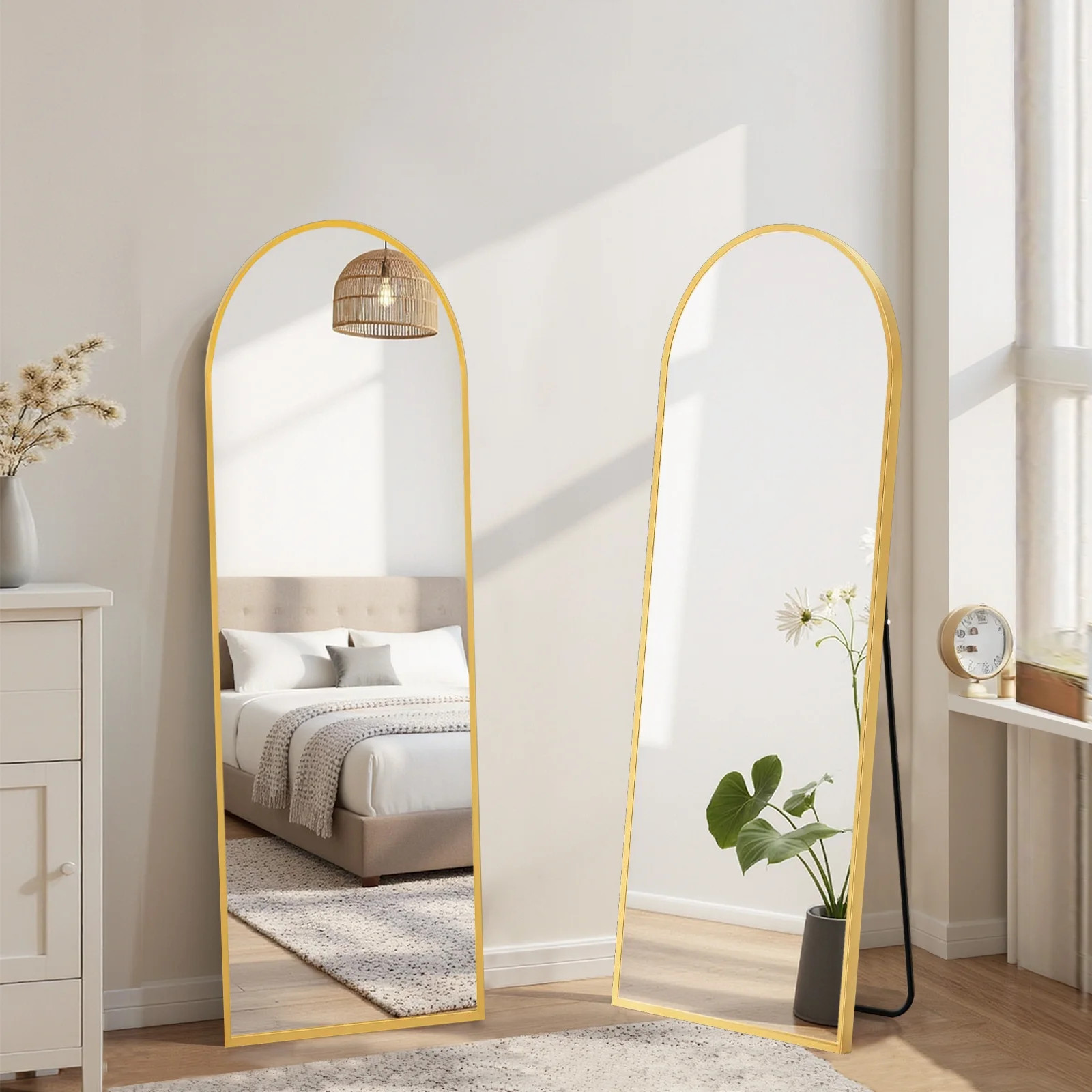 59"x16" Arched Full Length Mirror Full Body Mirror Floor Mirror Standing Hanging or Leaning Wall,... | Walmart (US)