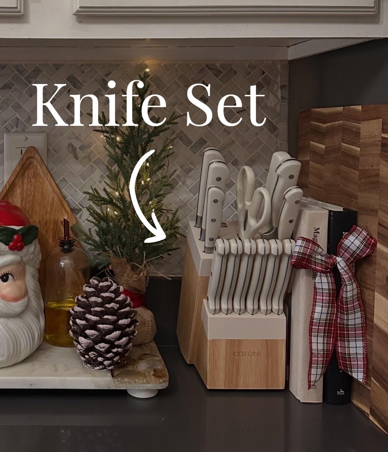 CAROTE 14 Pieces Knife Set with Block, Forged, High Carbon Stainless Steel Sharp Blade Block Knife Set, Dishwasher Safe Cutlery, Cream

#LTKHome #LTKfoodie #LTKGiftGuide