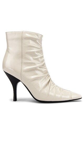 Scrunchy Bootie in Ivory Patent | Revolve Clothing (Global)