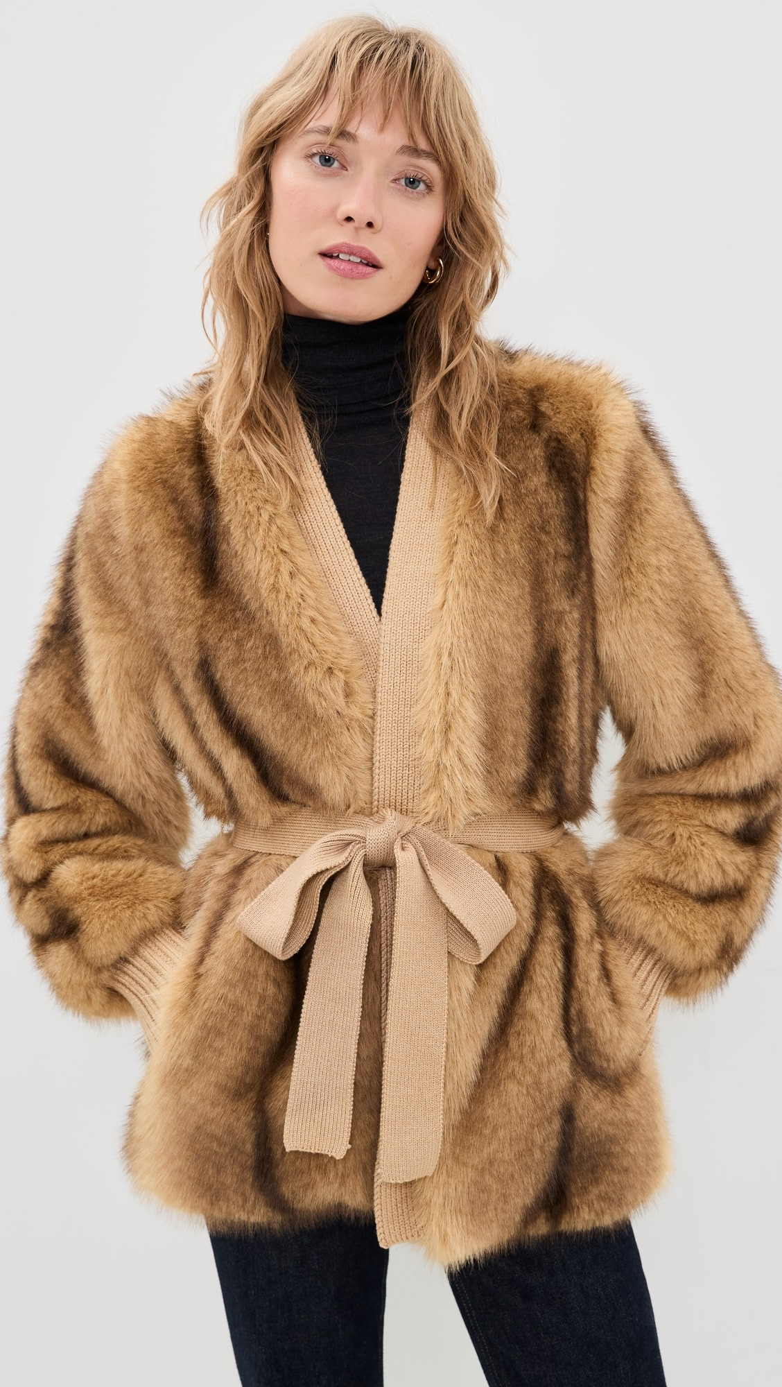 Generation Love Heloise Faux Fur Belted Wrap Jacket | Shopbop | Shopbop
