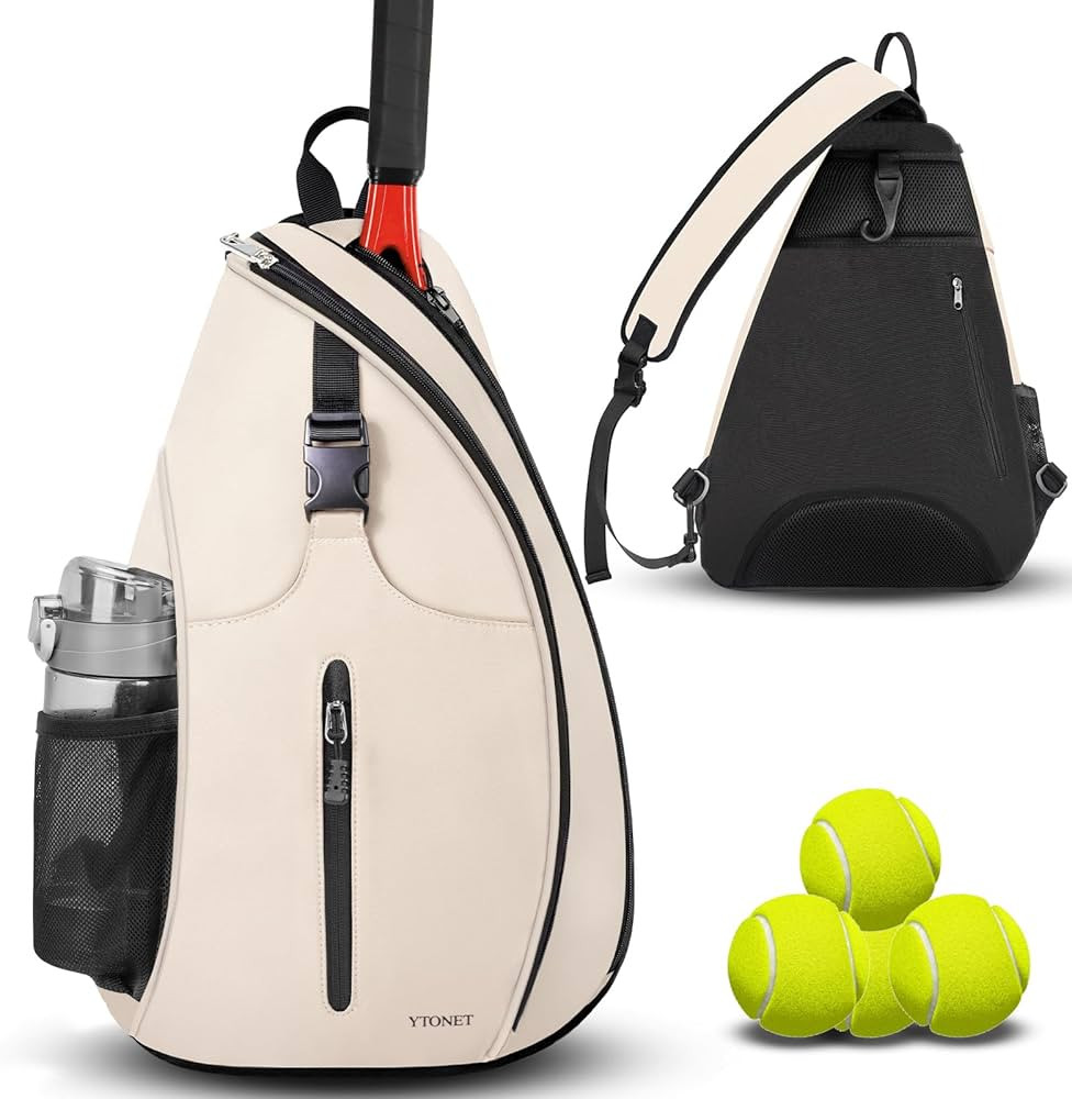 Ytonet Tennis Bag, Tennis Sling Backpack Crossbody Water Resistant for Men Women, Compatible for ... | Amazon (US)