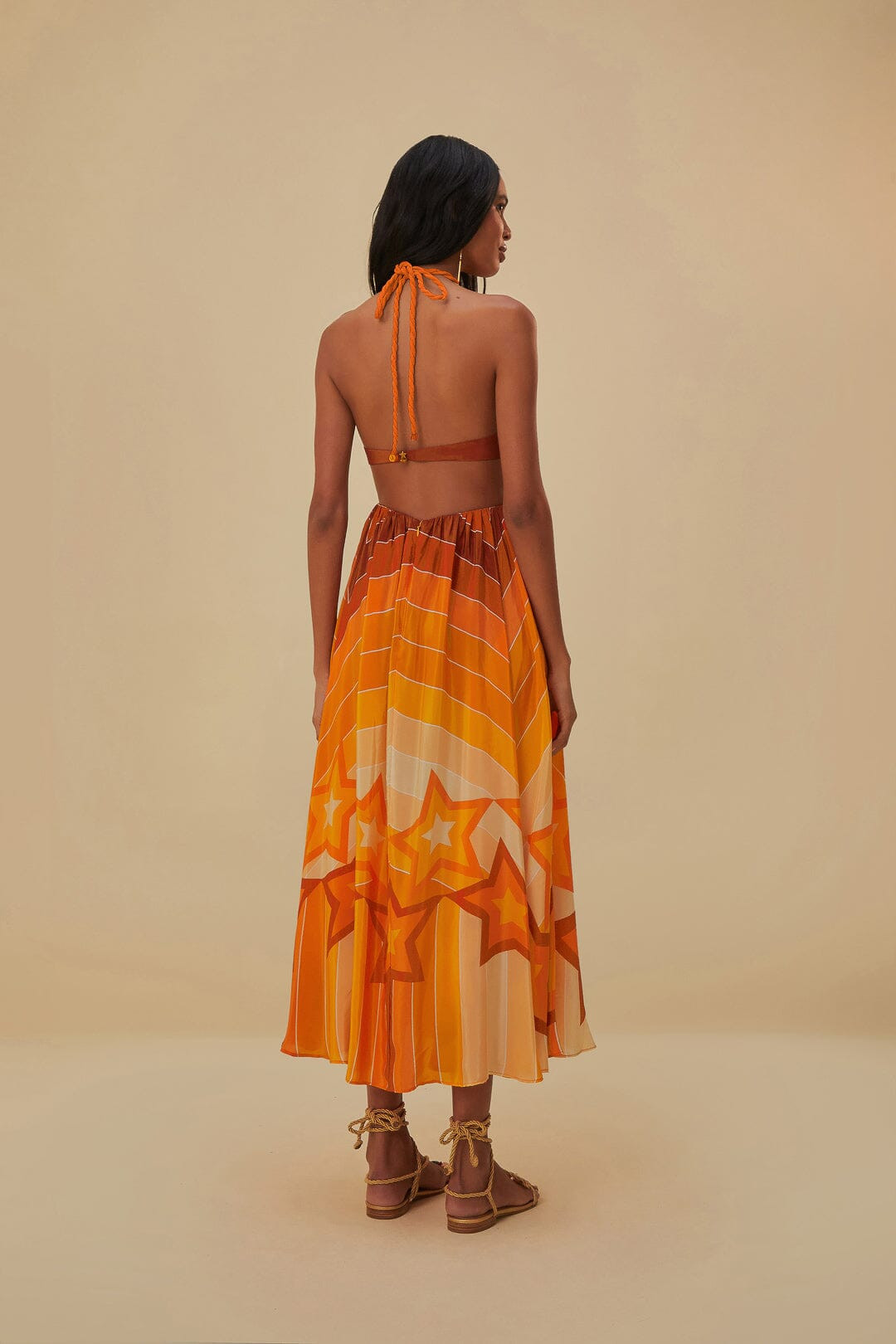 Orange Gradient Stripes Maxi Dress | FarmRio (US)