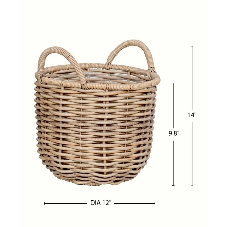 Better Homes & Gardens 12 IN Everly Resin Rattan Planter (light Brown) - Walmart.com | Walmart (US)