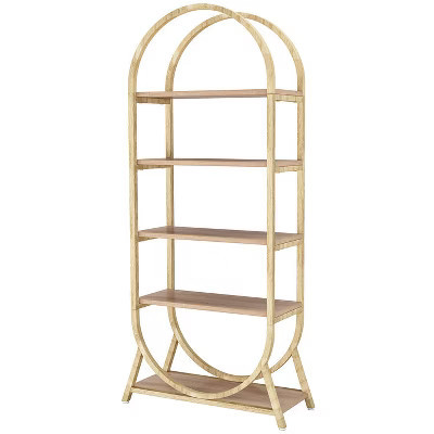 Gulches 5-Tier Bookshelf, 70.8" Open Arched Bookcase Display Rack | Target