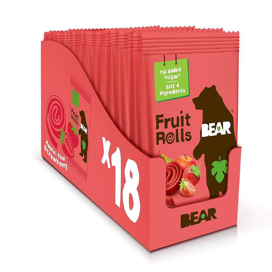 BEAR Real Fruit Snack Rolls - Gluten Free, Vegan, and Non-GMO - Strawberry – Healthy School And... | Amazon (US)