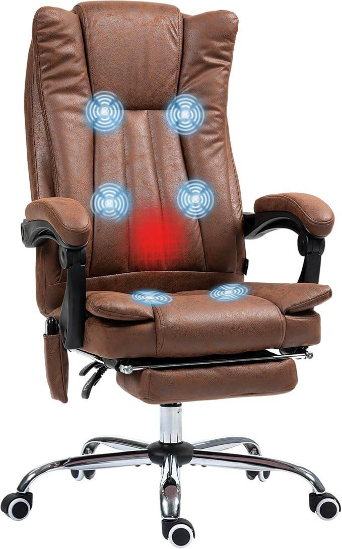 Vinsetto 6 Point Vibration Massage Office Chair, High Back Computer Chair with Heat, Adjustable H... | Amazon (US)