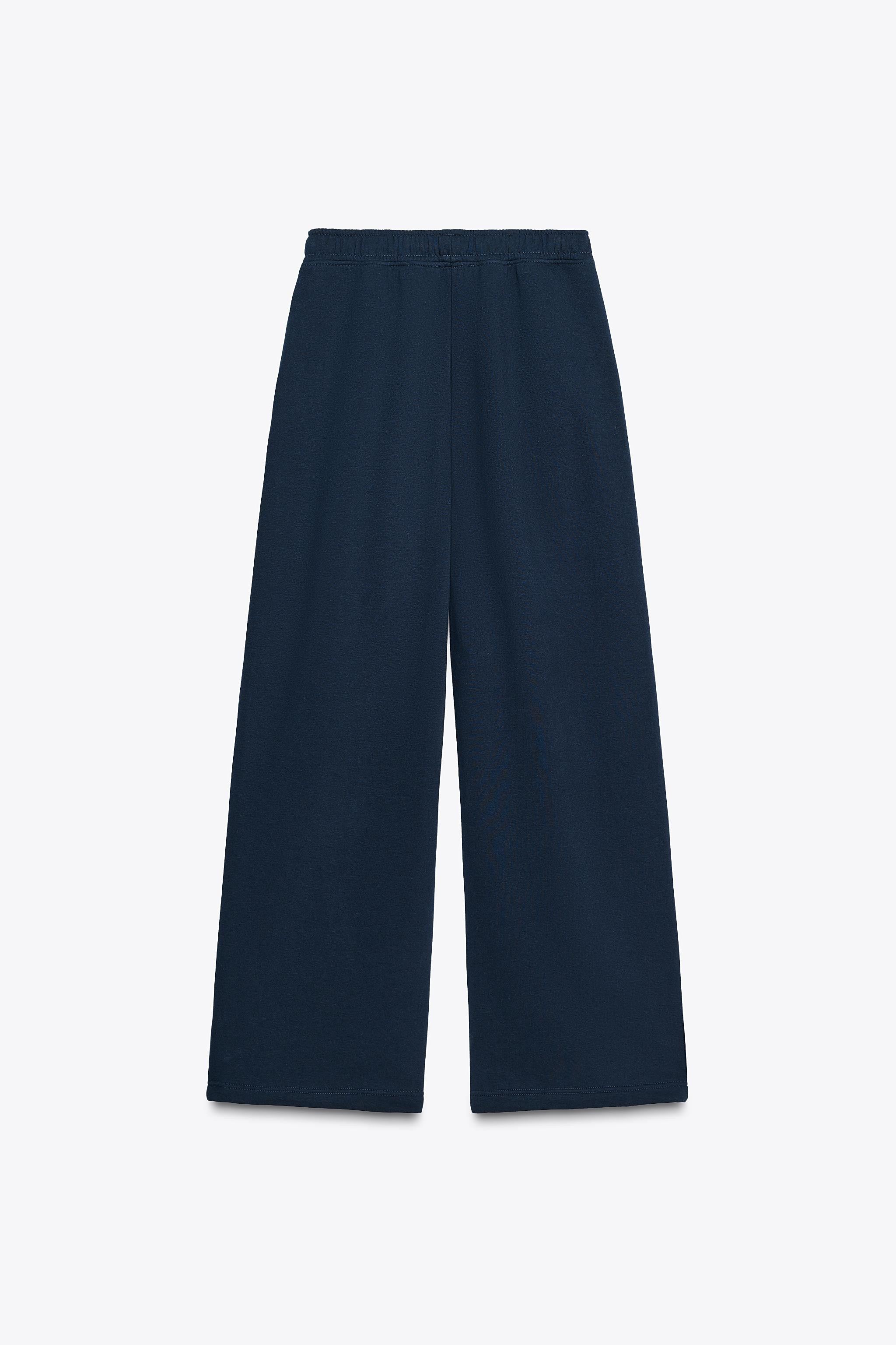 BASIC STRAIGHT-LEG PLUSH PANTS WITH ADJUSTABLE HEM | Zara US