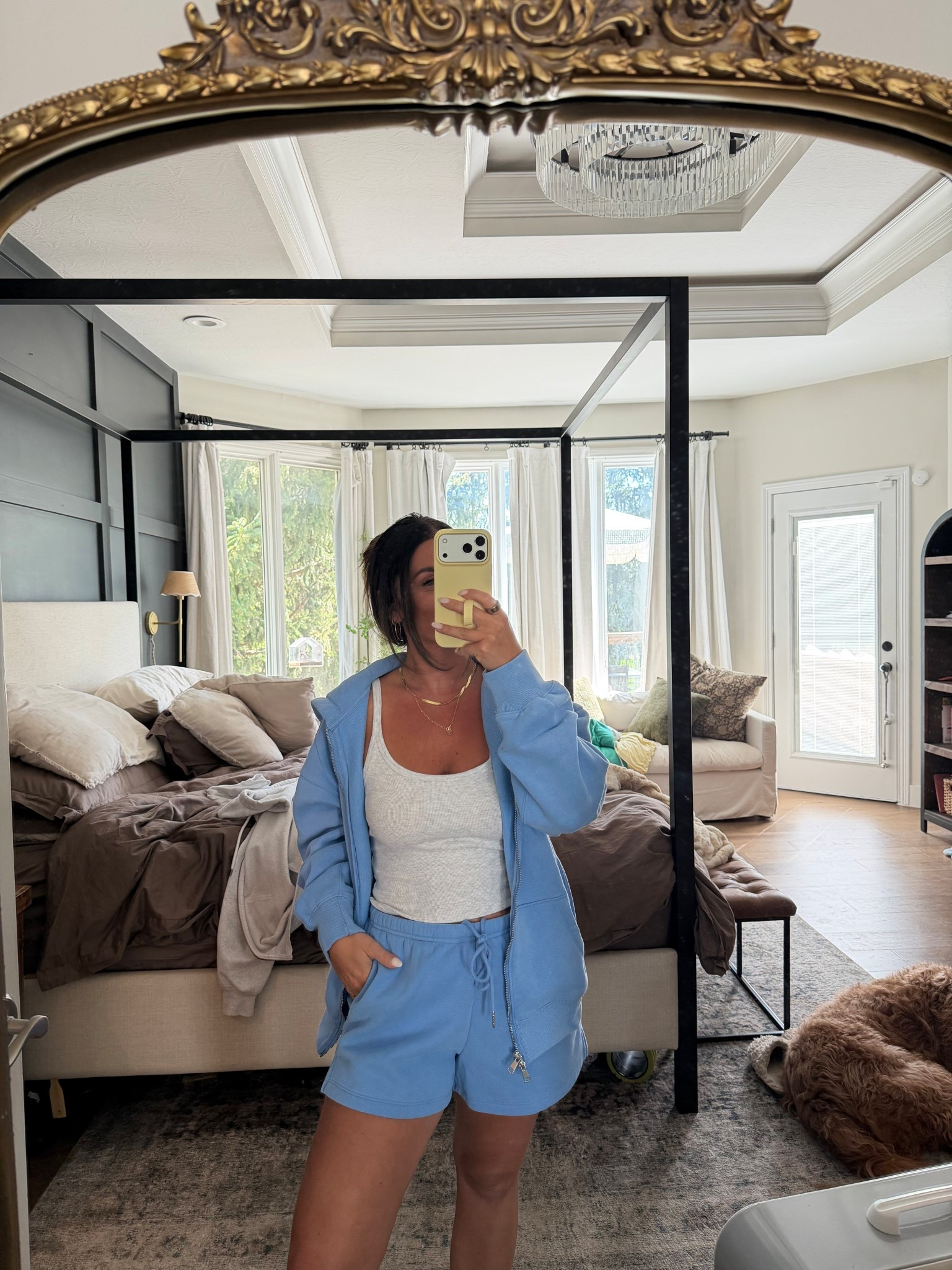 This is the PERFECT shade of blue 🩵 zip up hoodie and short set from Abercrombie 

#LTKmomlife #LTKootd #LTKgrwm