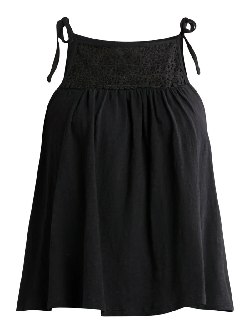 Time and Tru Women's Cotton Crochet Tank Top, Sizes XS-XXXL - Walmart.com | Walmart (US)