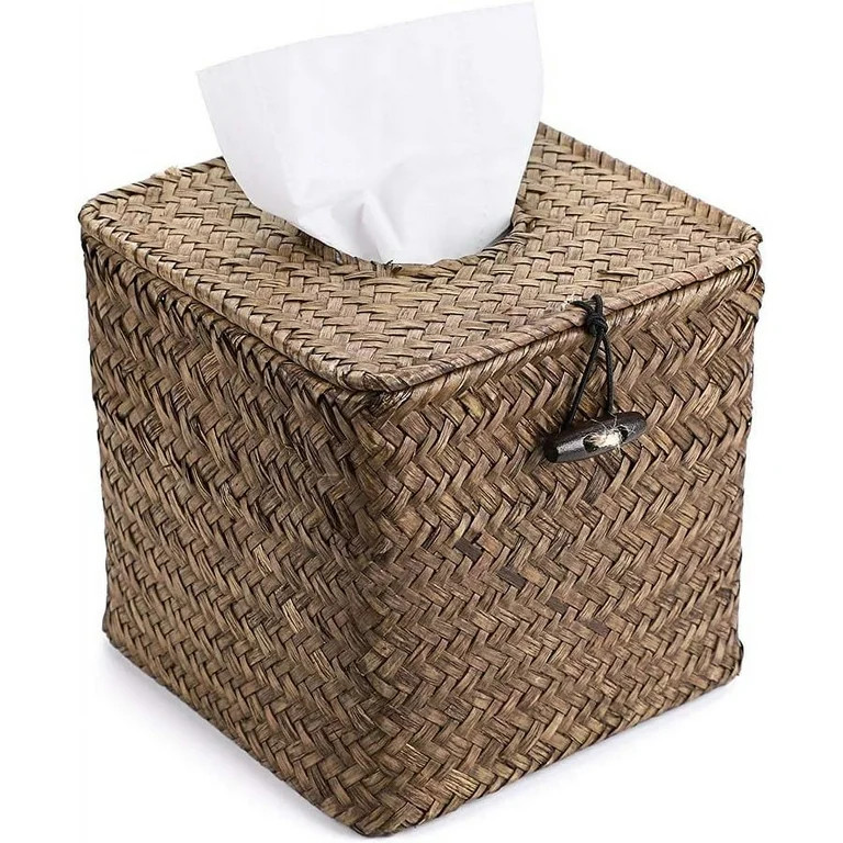 Tissue Box Square Tissue Holder Seagrass Tissue Box Cover Woven Tissue Box Holder Decorative Tiss... | Walmart (US)