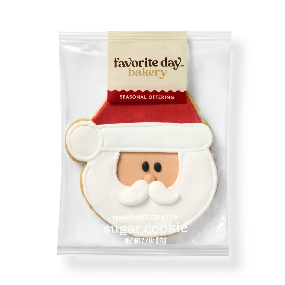 Holiday Hand-Decorated Santa Sugar Cookie - 2.2oz - Favorite Day™ | Target