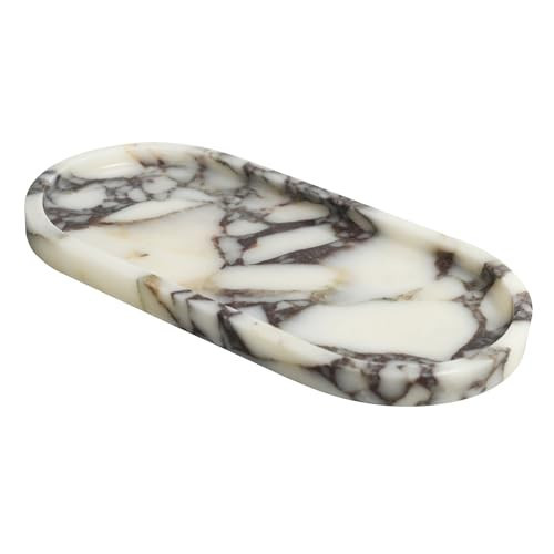 FutureStone 100% Natural Luxury Calaccata Viola Marble Small Hand Towel Tray Holder Organizer, Makeup Bathroom Holder | Amazon (US)