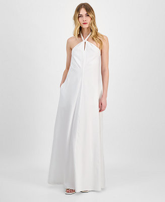 Women's Petite Braided-Neck Maxi Dress | Macy's