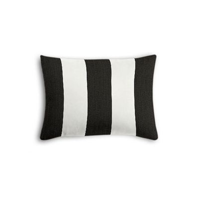 Black & White Awning Stripe Boudoir Pillow | Loom Decor