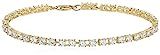 Amazon Essentials Plated Sterling Silver Round Cut Cubic Zirconia Tennis Bracelet | Amazon (US)