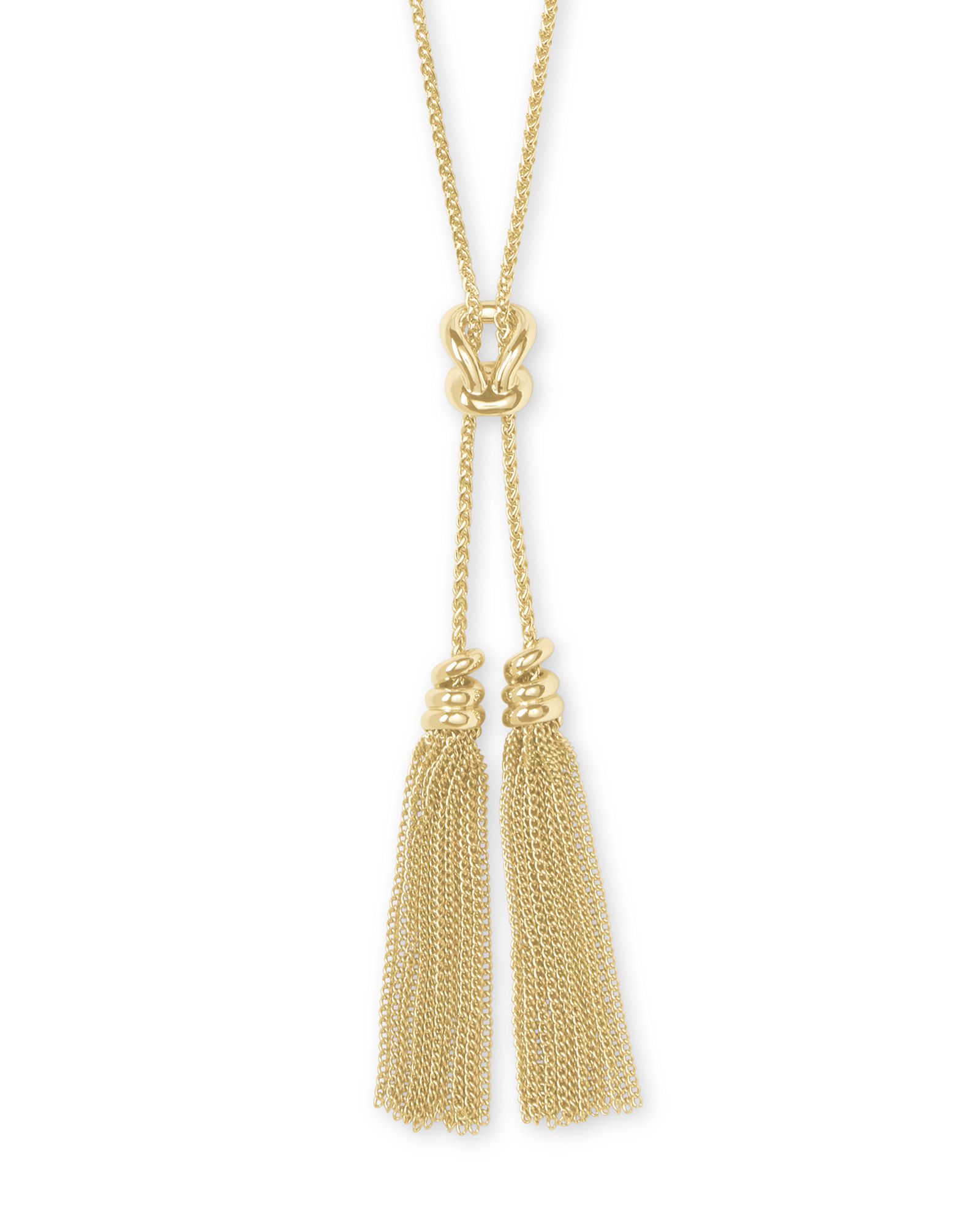 Presleigh Love Knot Y Necklace in Gold | Kendra Scott