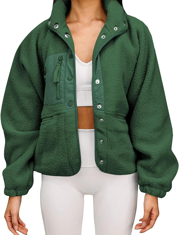 Aoang Womens Winter Coats Casual Lapel Long Sleeve Fleece Faux Fur Jacket | Amazon (US)