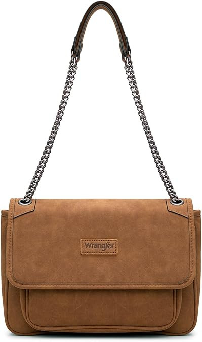 Wrangler Shoulder Bag for Women Retro Purses and Handbags Crossbody Bags with Chain Strap | Amazon (US)