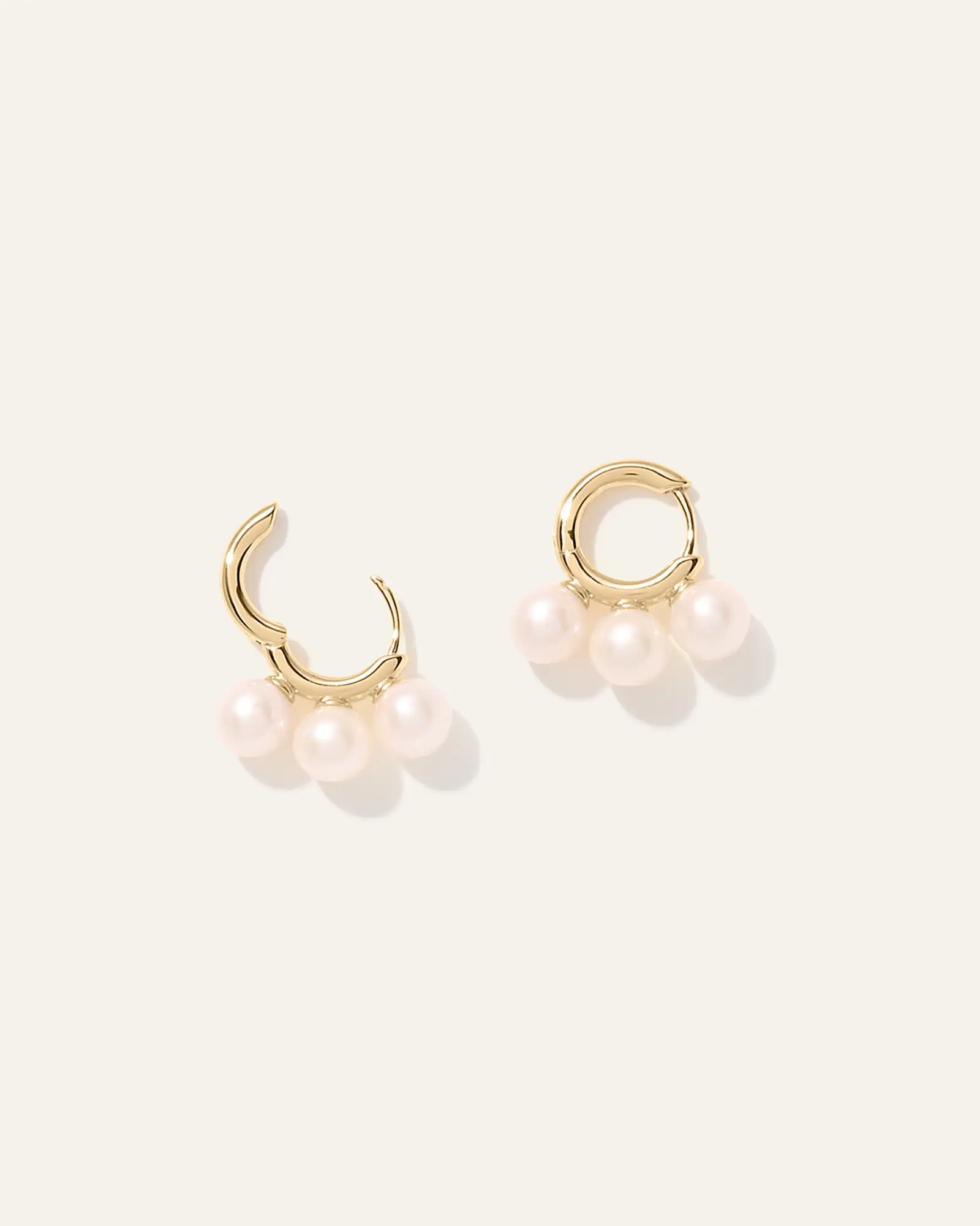 Triple Freshwater Pearl Hoops | Quince