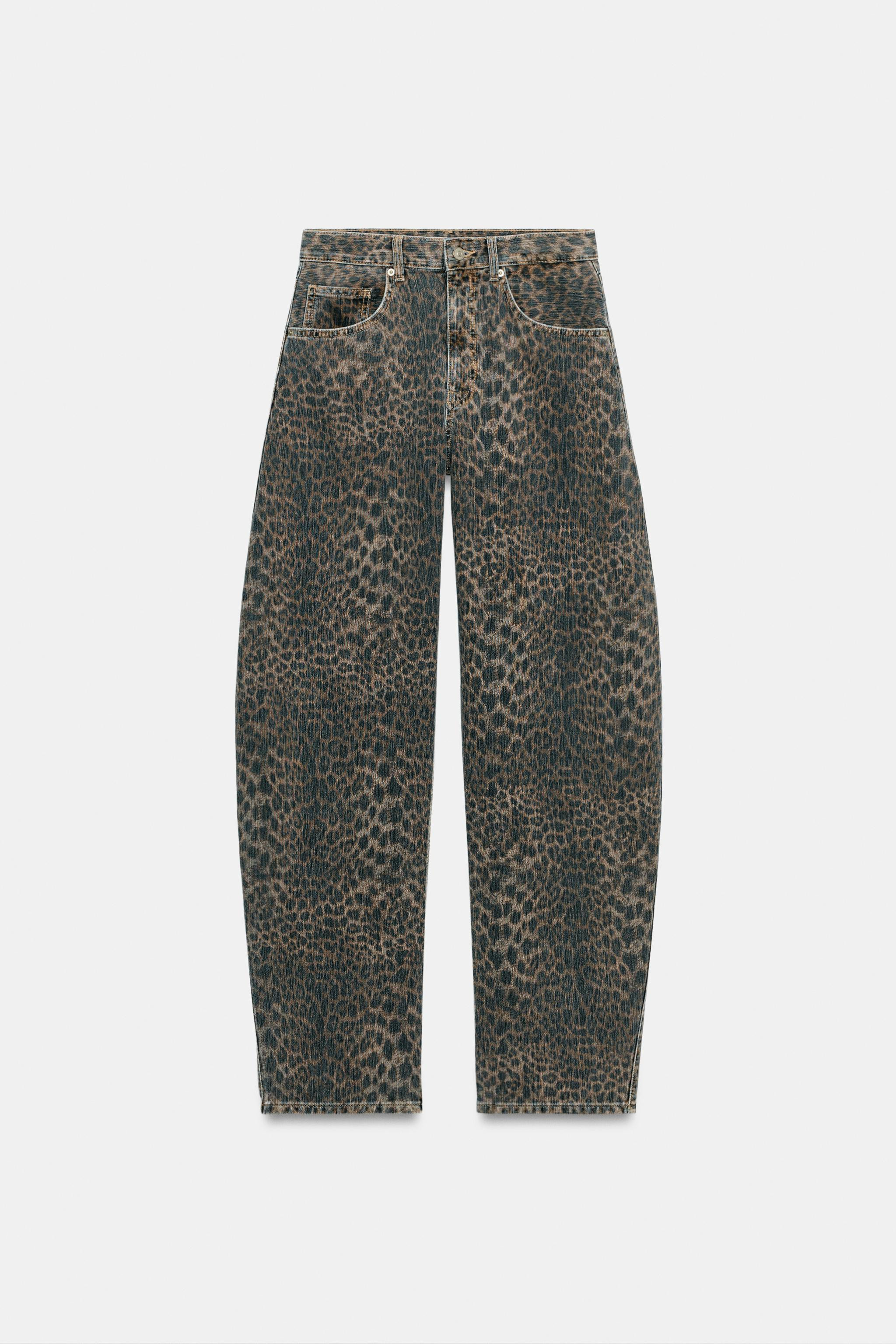 TRF ANIMAL PRINT BARREL JEANS | Zara US