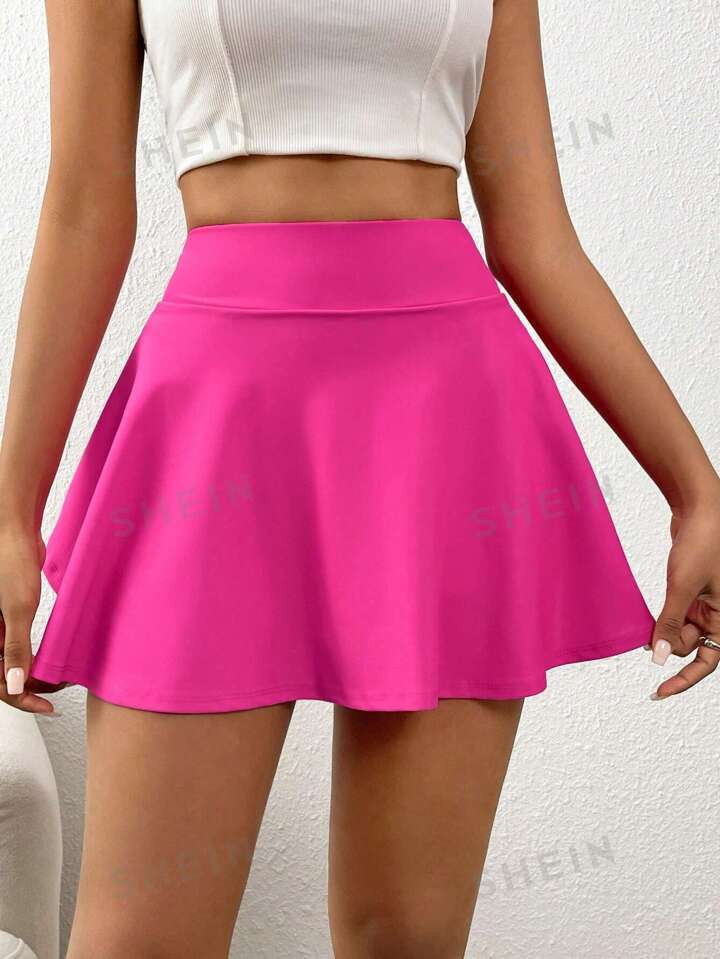 SHEIN PETITE Women's Solid Color Skirt | SHEIN