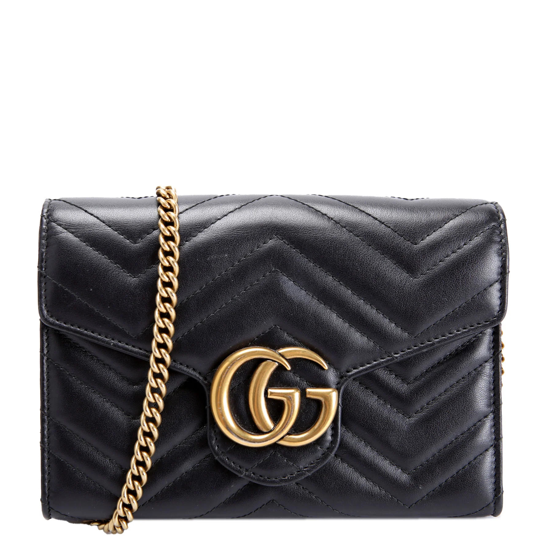 474575 Marmont Chain Wallet Black | Keeks Designer Handbags