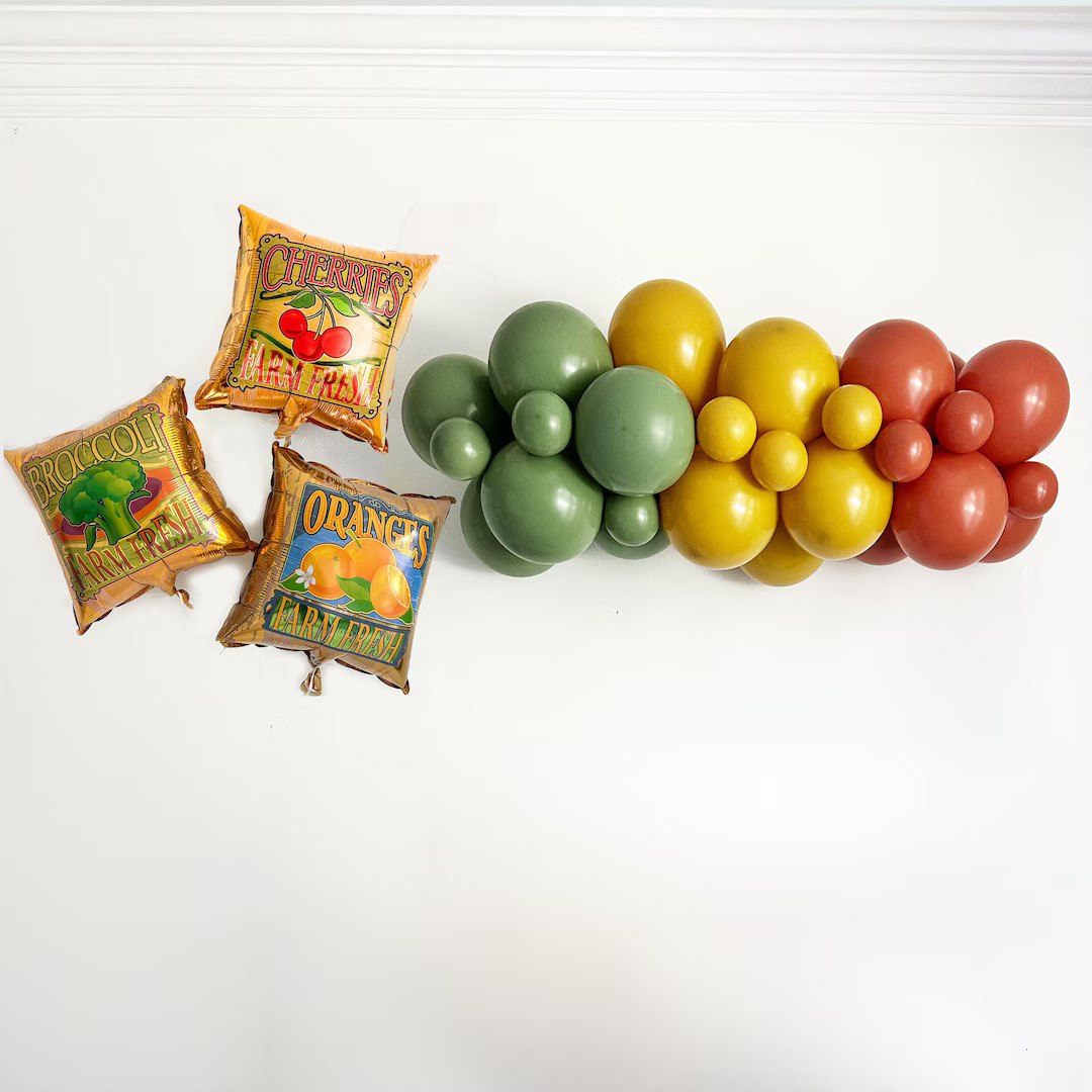 Farmers Market Party Decor, Fall Neutrals Balloon Garland, Balloon Party Kit, Green Yellow Party ... | Etsy (US)