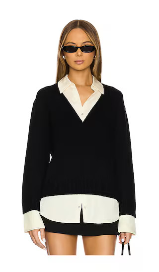 Jianna Layered Sweater in Black Cream | Revolve Clothing (Global)