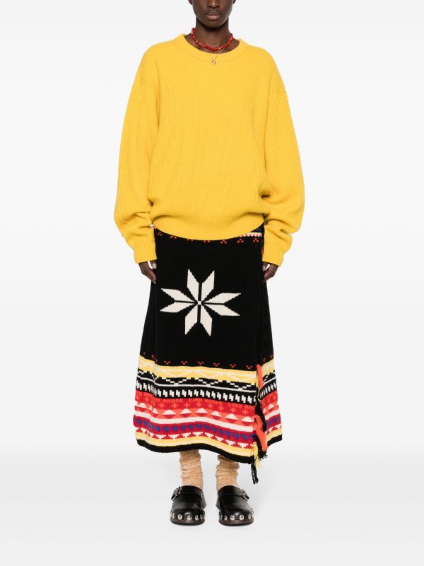 Giada Benincasa Patterned intarsia-knit Skirt - Farfetch | Farfetch Global