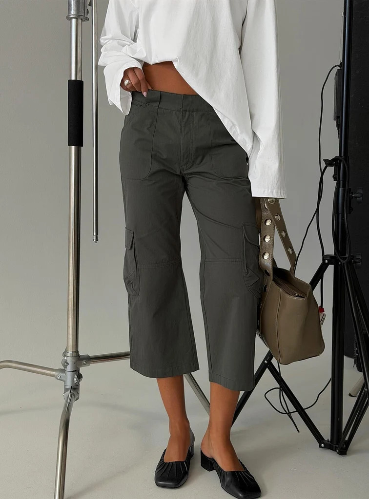 Indee Cropped Cargo Pants Charcoal | Princess Polly US