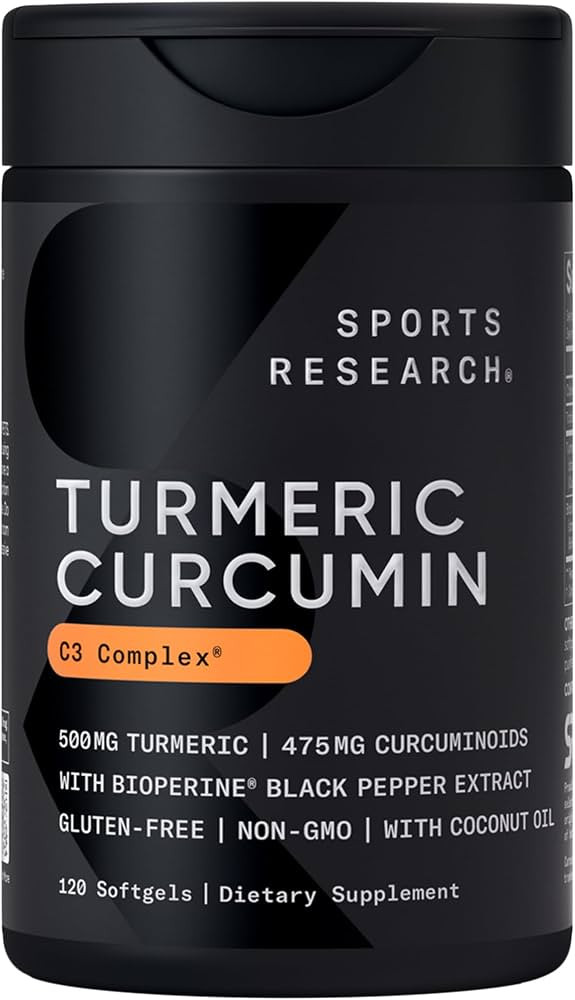 Sports Research\u00ae Turmeric Curcumin w/Coconut Oil & BioPerine\u00ae - 120 Count | Amazon (US)
