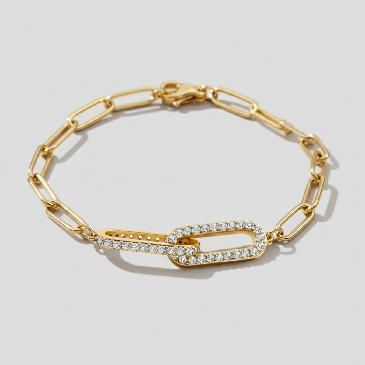 Pave Paperclip Chain Bracelet | Mint & Lily