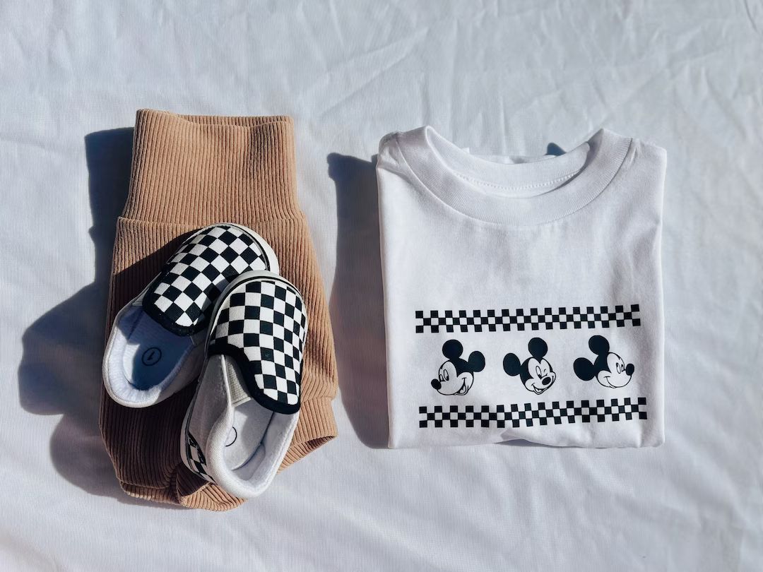 Checkered Mouse Face• graphic t shirt • unisex infant/toddler Magic Mouse Matching Family Tee | Etsy (US)