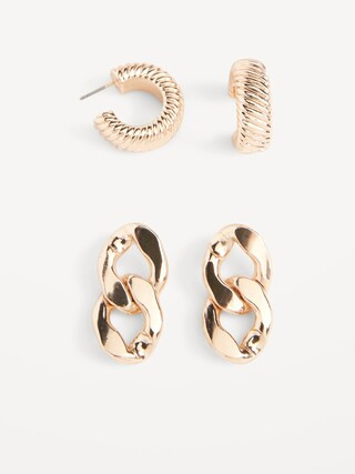 Gold-Toned Metal Earrings Variety 2-Pack for Women | Old Navy (US)