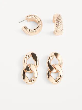 Gold-Toned Metal Earrings Variety 2-Pack for Women | Old Navy (US)