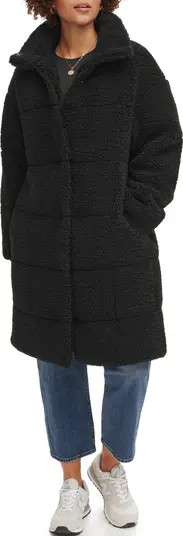 Quilted Fleece Long Teddy Coat | Nordstrom