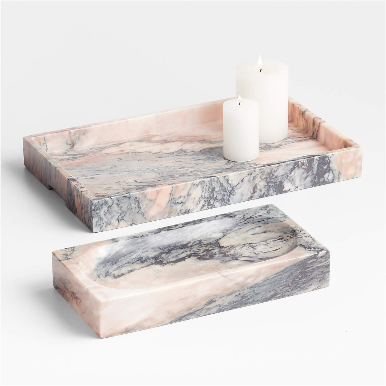 Leo Large Marble Tray 16" by Jake Arnold + Reviews | Crate & Barrel | Crate & Barrel