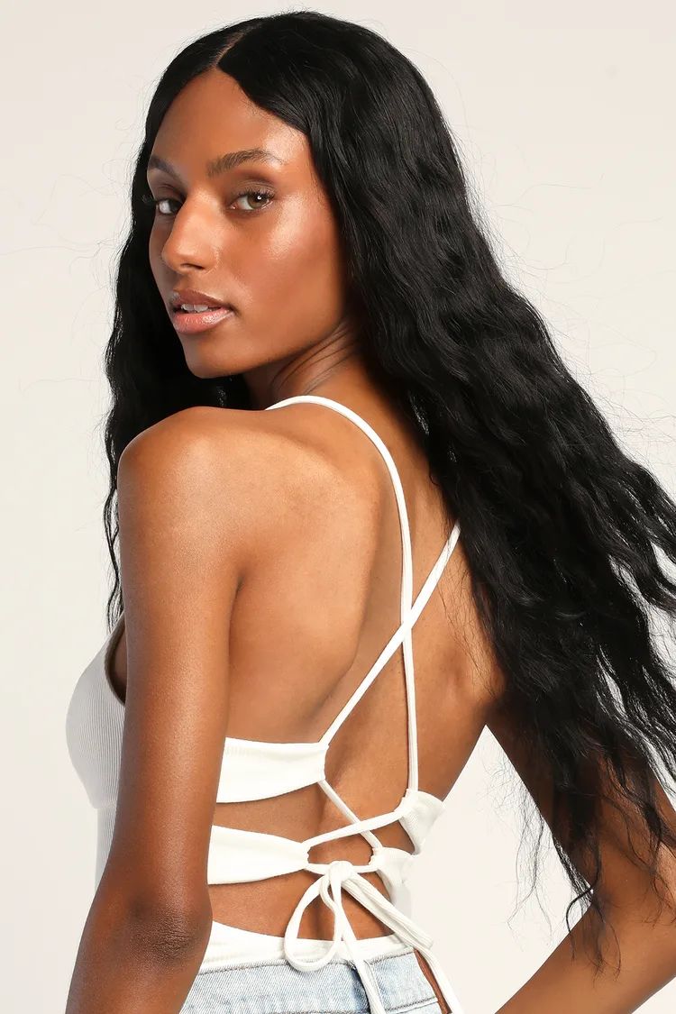Chic Spin White Sleeveless Lace-Up Backless Bodysuit | Lulus (US)