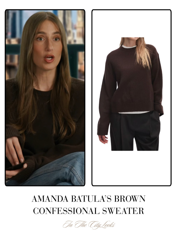 Amanda Batula's Brown Confessional Sweater 

 