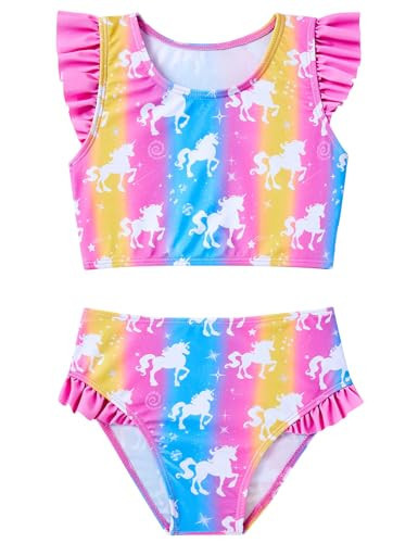 Kids Girls Two Pieces Swimsuit Size 4 5 Rainbow Unicorns Bathing Suit Summer Beach Swimming Gift for Daughter 4-5T | Amazon (US)