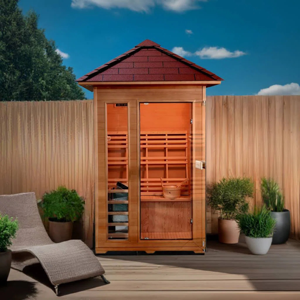 SunRay Saunas 2 - Person Bluetooth Compatible Traditional Steam Sauna in Hemlock | Wayfair North America