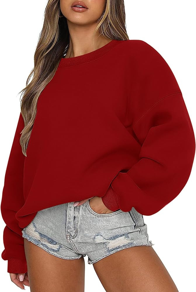 LOMON Crewneck Sweatshirt for Women Casual Oversized Pullover Hoodies Long Sleeve Fleece Tops Swe... | Amazon (US)
