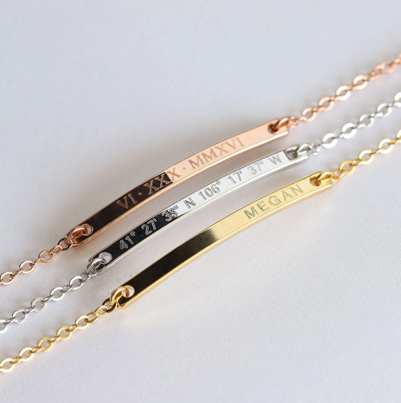 Personalized Bracelet for Women Gold Bar Bracelet Monogram - Etsy | Etsy (US)