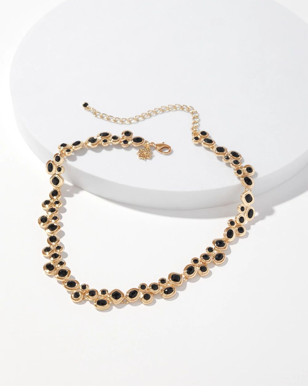 Gold + Black Glass Statement Necklace | White House Black Market