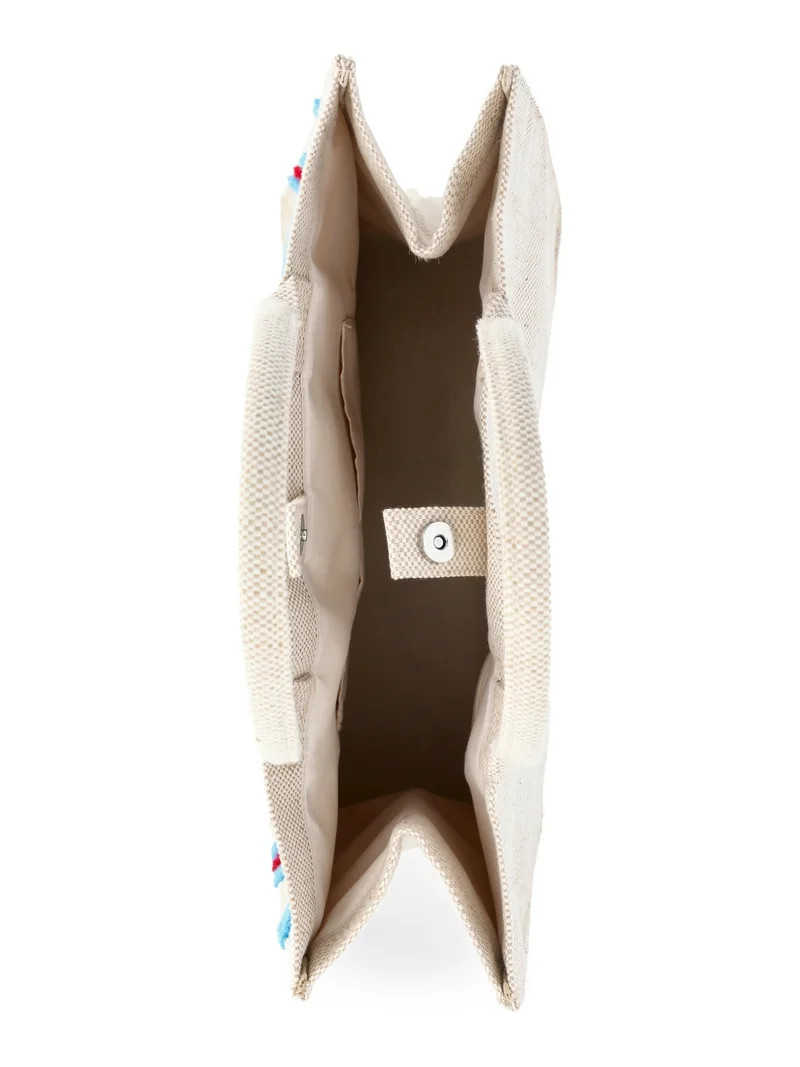 No Boundaries Burlap Tote Bag, Beach Natural, Women’s | Walmart (US)