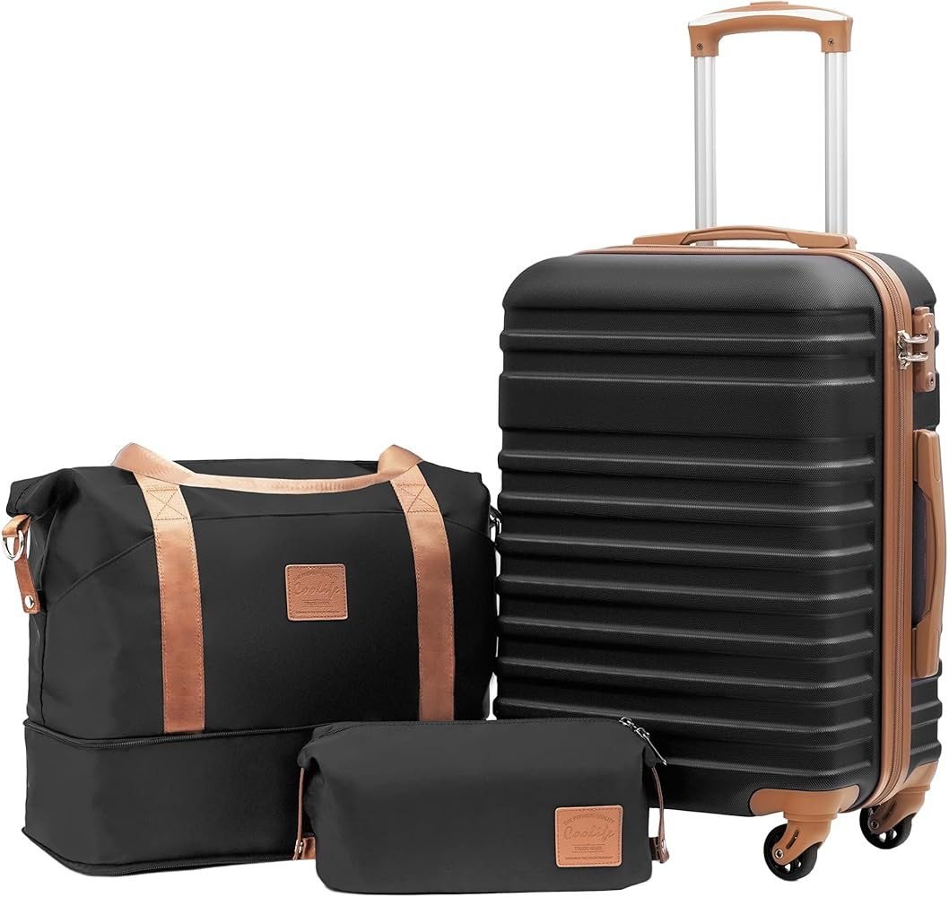 Coolife Suitcase Set 3 Piece Luggage Set Carry On Hardside Luggage with TSA Lock Spinner Wheels (... | Amazon (US)