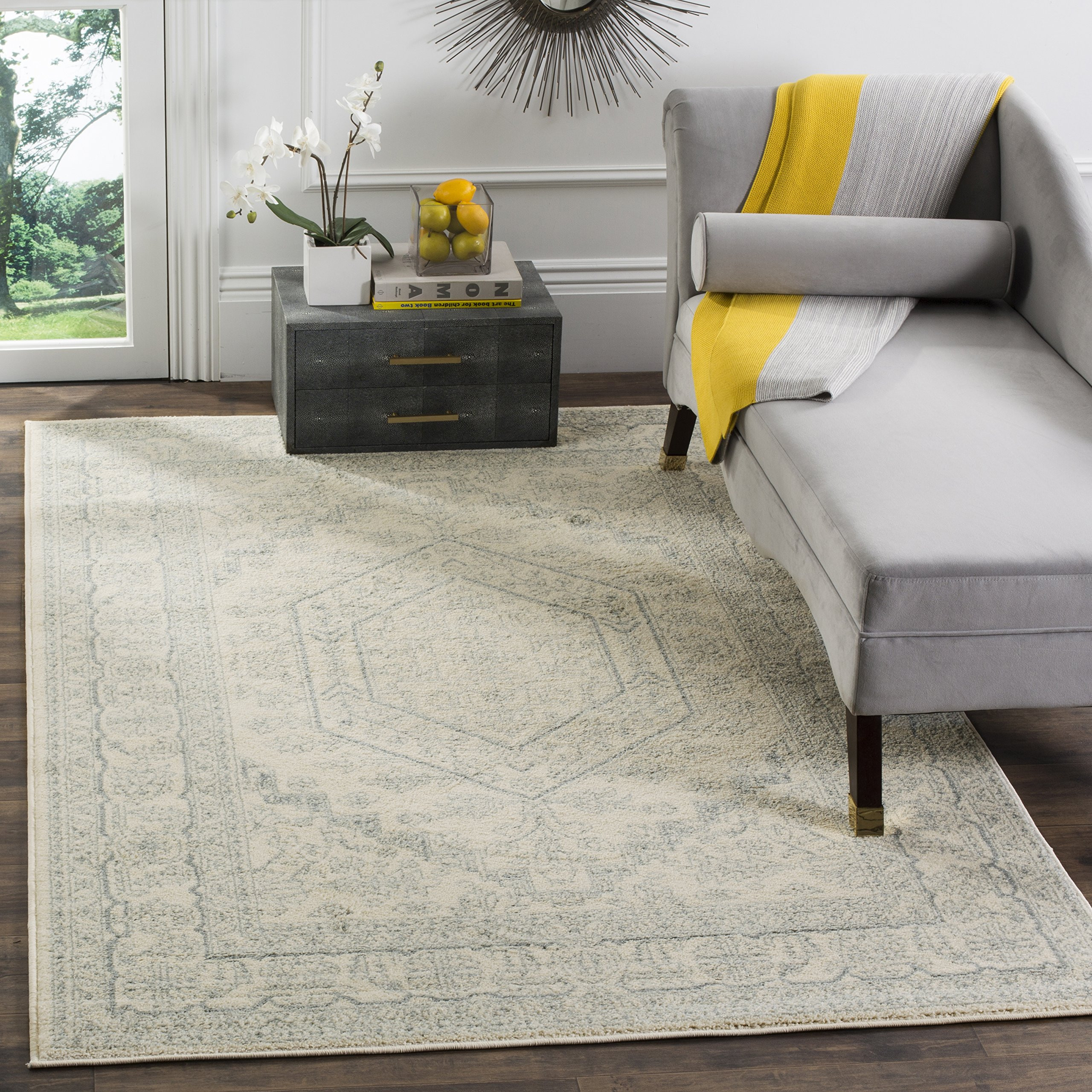 SAFAVIEH Adirondack Collection Accent Rug - 4' x 6', Ivory & Slate, Oriental Medallion Design, No... | Amazon (US)